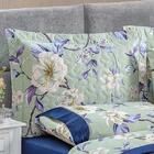 Cobre Leito Casal Flores 200 Fios 3 Peças - Azul