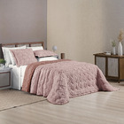 Cobre Leito Casal Harmonia 3 Peças Dupla Face - Rosê - 100% P