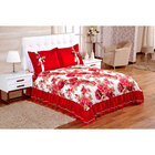 Cobre Leito Casal Isabela Floral Vermelho Enxovais Aquarela 3