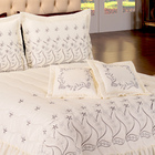 Cobre Leito Casal King Size Alice  07 Peças Palha [f101]