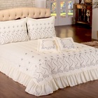 Cobre Leito Casal King Size Alice  07 Peças Palha [f101]