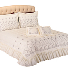 Cobre Leito Casal King Size Alice  07 Peças Palha [f101]