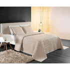 Cobre Leito Casal Padrão Bordado Cáqui Micropercal 200 Fios +