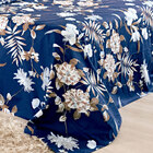 Cobre Leito Casal Padrão Campestre Azul 180 Fios + Jogo De Ca