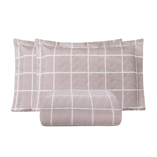 Cobre Leito Casal Padrão Classic Estampado 160 Fios 3 Peças -