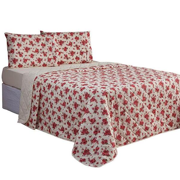 Cobre Leito Casal Padrão Dupla Face 100% Algodão Esmeralda Co