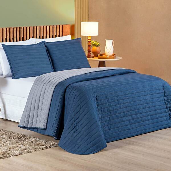 Cobre Leito Casal Padrão Mult Colors Dupla Face Micropercal 2