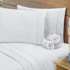 Cobre Leito Casal Padrão Roxo/branco + Jogo De Cama Ponto Pal