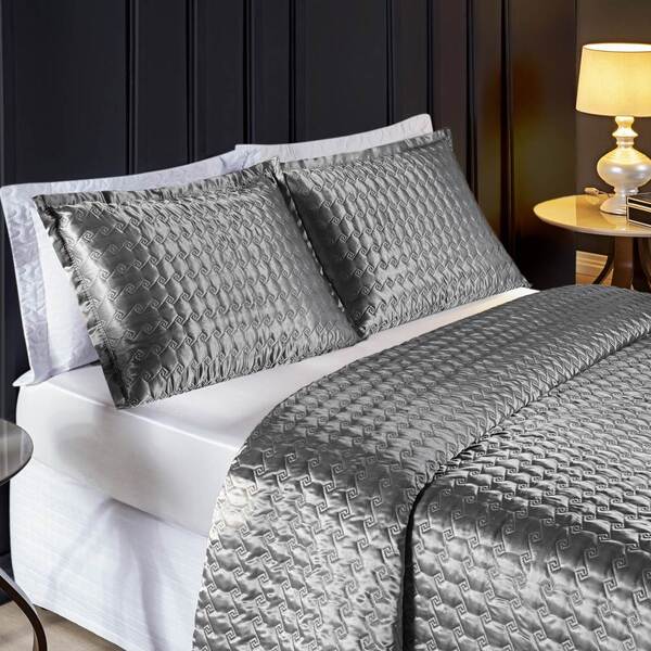 Cobre Leito Casal Padrão Shine Cetim Charmousse 3 Peças - Pra