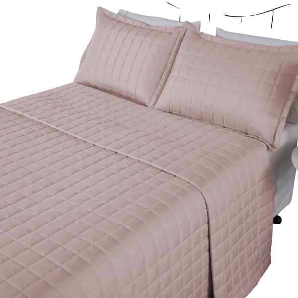Cobre Leito Casal Soft 3pç 100% Poliéster - Rosê