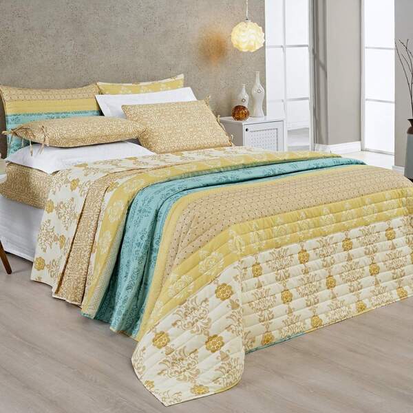 Cobre Leito Casal Yasmin Micropercal 3 Pçs Cap