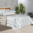 Cobre Leito Charme Casal Padrão 3 Peças Dupla Face - Marfim -