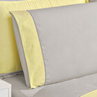 Cobre Leito Cinza / Amarelo Queen Size Firenze + Jogo De Cama