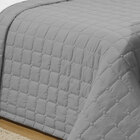 Cobre Leito Cinza King 2,60m X 3,10m + Jogo De Cama - 7 Peças