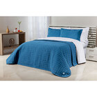 Cobre Leito Clássico Queen Azul 200 Fios 100% Algodão 3 Peças