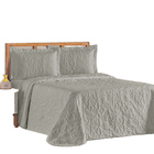 Cobre Leito Colcha Queen Mobili 03 Peças - Cinza - 100% Polié