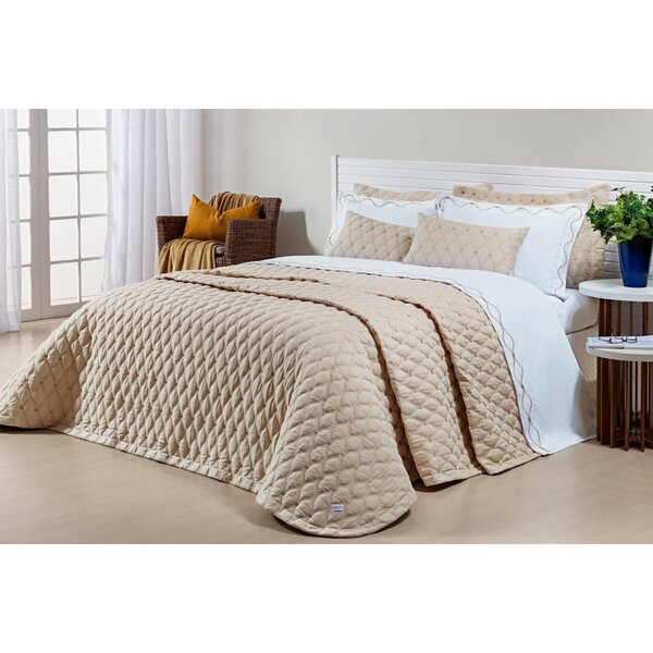 Cobre Leito Colcha Super King Ducale 3 Peças Percal 200 Fios