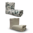 Cobre Leito Colcha Super King Dupla Face 03 Peças Com Porta T