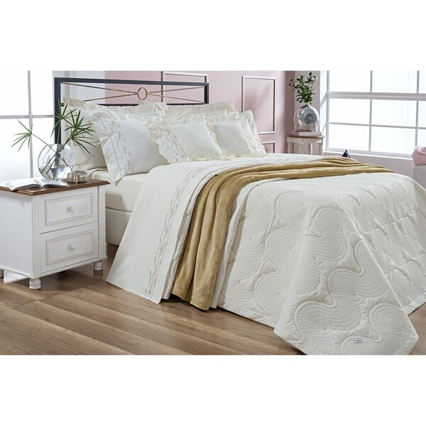 Cobre Leito Colcha Super King Lisse 3 Peças Percal 200 Fios A