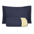 Cobre Leito Constantini 2 Pçs  Solteiro  Azul/palha