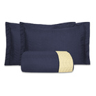 Cobre Leito Constantini 3 Peças King Dupla Face - Azul/palha