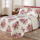 Cobre Leito Dubai Chevron Floral Vermelho Queen 03 Peças Dupl