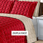 Cobre Leito Dupla Face Queen Size Vermelho Matelado 3 Peças
