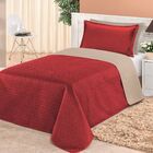 Cobre Leito Dupla Face Solteiro Clara 02 Peças - Vermelho/cáq