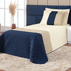 Cobre Leito Elegance Solteiro Matelado 3 Peças - Azul