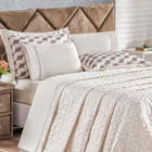 Cobre Leito Essencial Queen Palha/marrom + Jogo De Cama Ponto