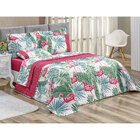 Cobre Leito Estampado 200 Fios Super King 03 Peças Flamingo