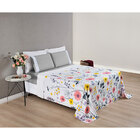 Cobre Leito Estampado Casal Padrão Floral Micropercal 200 Fio