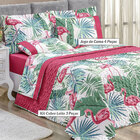 Cobre Leito Flamingo Casal Estampado Micropercal 200 Fios + J