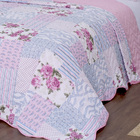 Cobre Leito Garden Dupla Face Queen Rosa 03 Peças [f101]