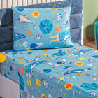 Cobre Leito Infantil Menino Astronauta Estampado Dupla Face T