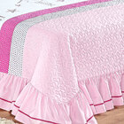 Cobre Leito Infantil Rosa Com Almofada Decorativa Menina + Co