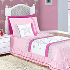 Cobre Leito Infantil Rosa Com Almofada Decorativa Menina + Co