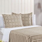 Cobre Leito Jacquard King Areia + Jogo De Cama - 7 Peças