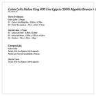 Cobre Leito King 400 Fios Egípcio 100% Algodão Branco + Jogo