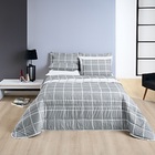 Cobre Leito King Austin 3pçs Dupla Face 200 Fios Cinza