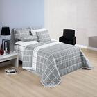 Cobre Leito King Austin 3pçs Dupla Face 200 Fios Cinza