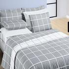 Cobre Leito King Austin 3pçs Dupla Face 200 Fios Cinza