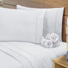 Cobre Leito King Azul / Branco Dupla Face + Jogo De Cama - 9