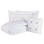 Cobre Leito King Bordado Percal 180 Fios 5 Pçs Branco