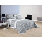 Cobre Leito King Cinza Micropercal 200 Fios Dupla Face + Jogo