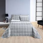 Cobre Leito King Cinza Micropercal 200 Fios Dupla Face + Lenç