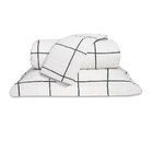 Cobre Leito King Classic Estampado 160 Fios 3 Peças - Grid