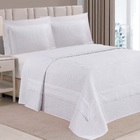 Cobre Leito King Encanto Bordado Inglês Percal 3pç 100% Polié