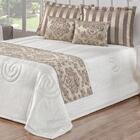 Cobre Leito King Gênova Seda E Jacquard 10 Peças - Cáqui