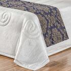 Cobre Leito King Gênova Seda E Jacquard 10 Peças - Marinho